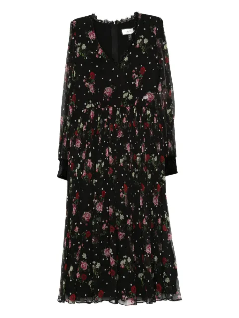 NISSA floral-print pleated mini dress