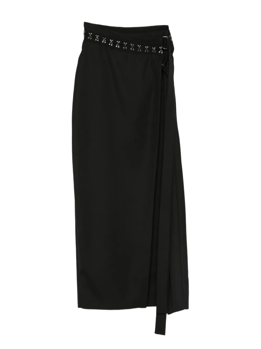 NISSA embellished wrap midi skirt | Black | Image 1