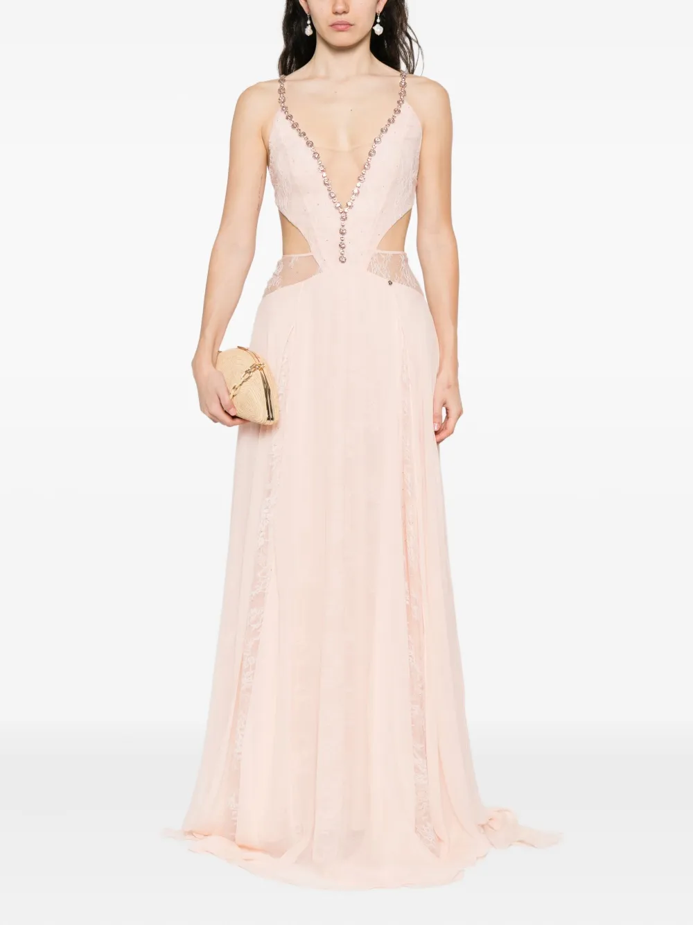 NISSA embellished cut-out maxi dress Roze