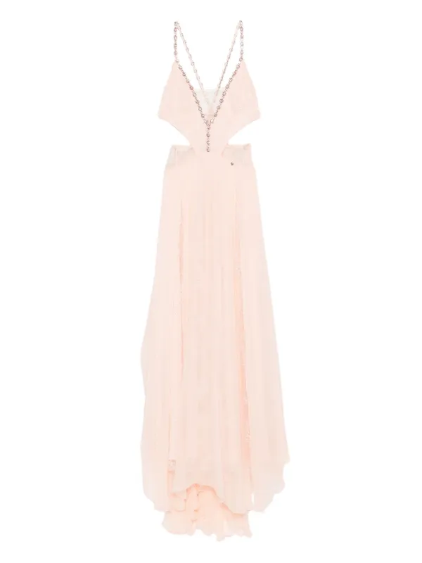 open lace back dress Twisted Cutout Fuchsia Bodice Maxi Dress XL / 10 / Pink