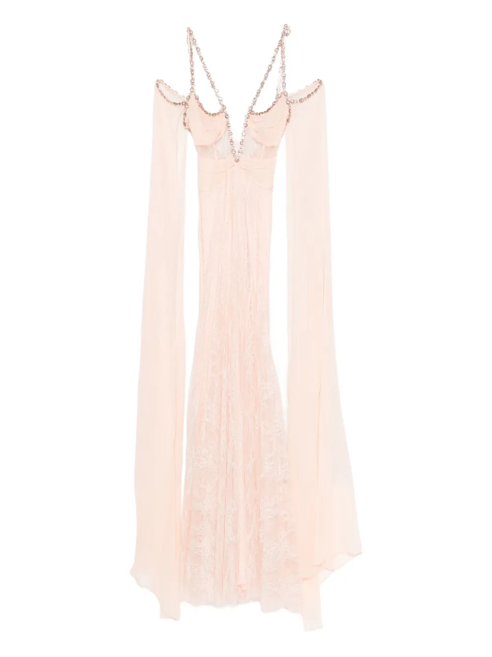 NISSA embellished lace maxi dress Roze
