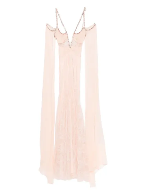 NISSA embellished lace maxi dress