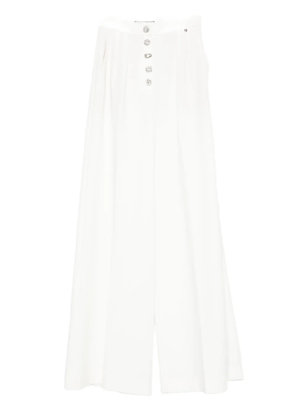 Nissa Pleated Embellished Trousers In White