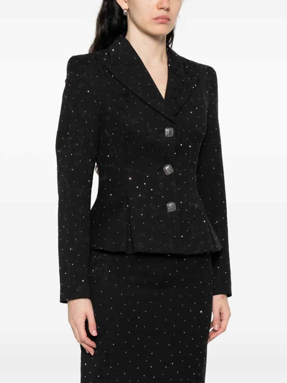 Nissa Embellished Button-detail Jacket In Black