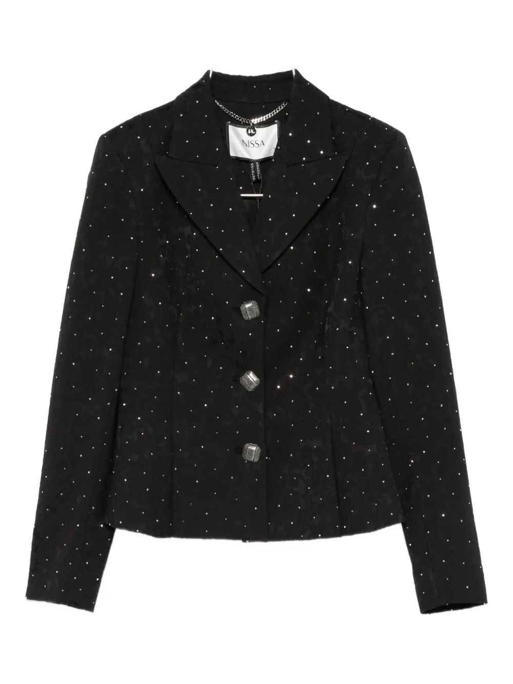 Nissa Embellished Button-detail Jacket In Black