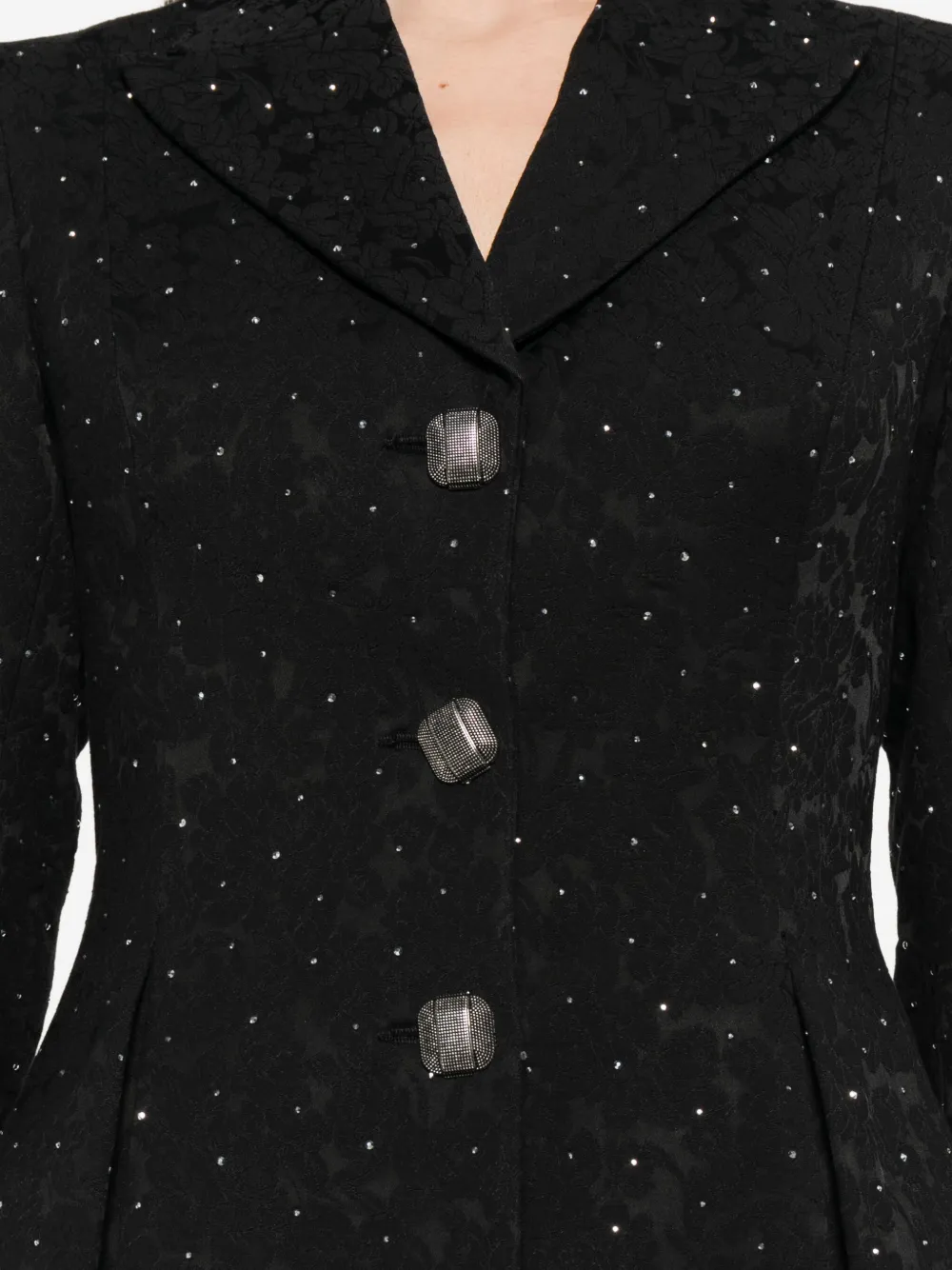 Nissa Embellished Button-detail Jacket In Black