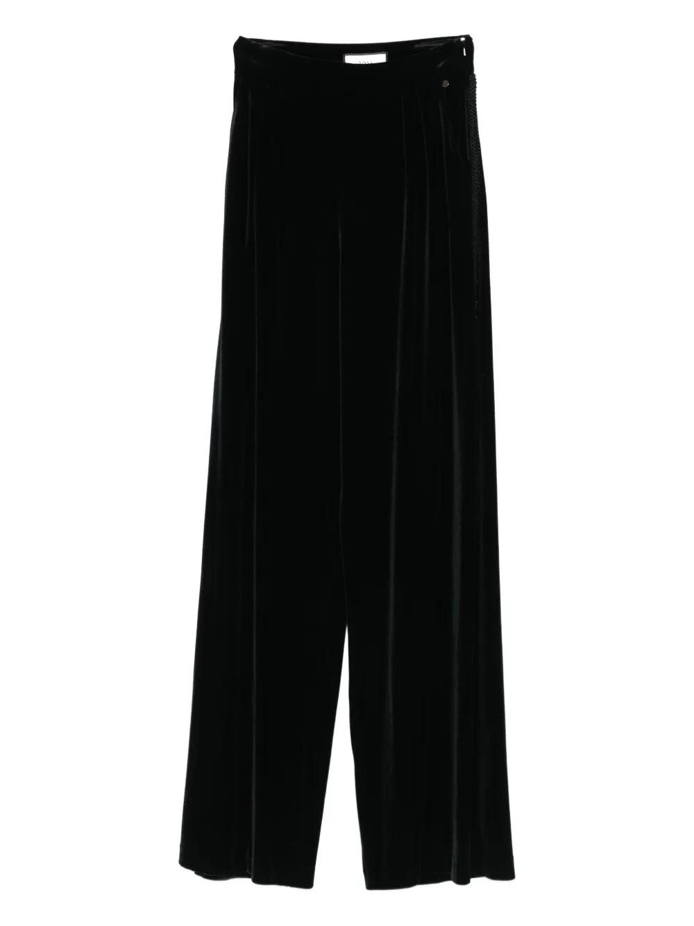 NISSA pleated textured trousers Zwart