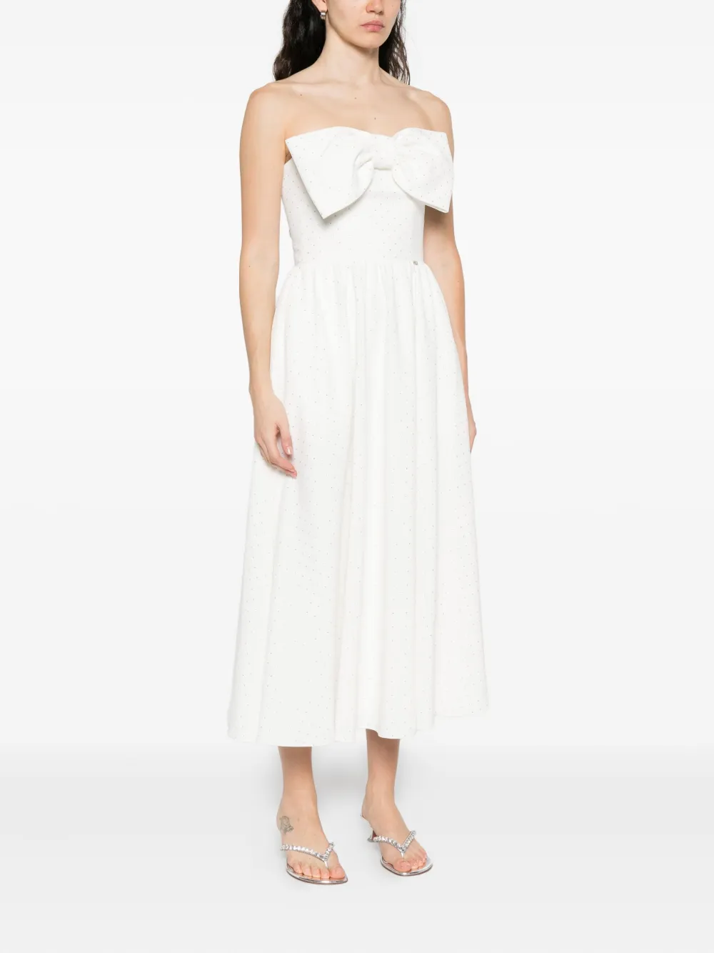 NISSA Midi-jurk met strikdetail Wit