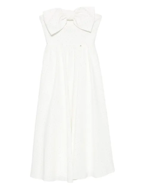 NISSA bow-detailed midi dress