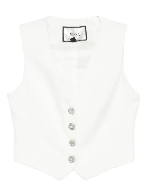 NISSA crystal-button sleeveless vest