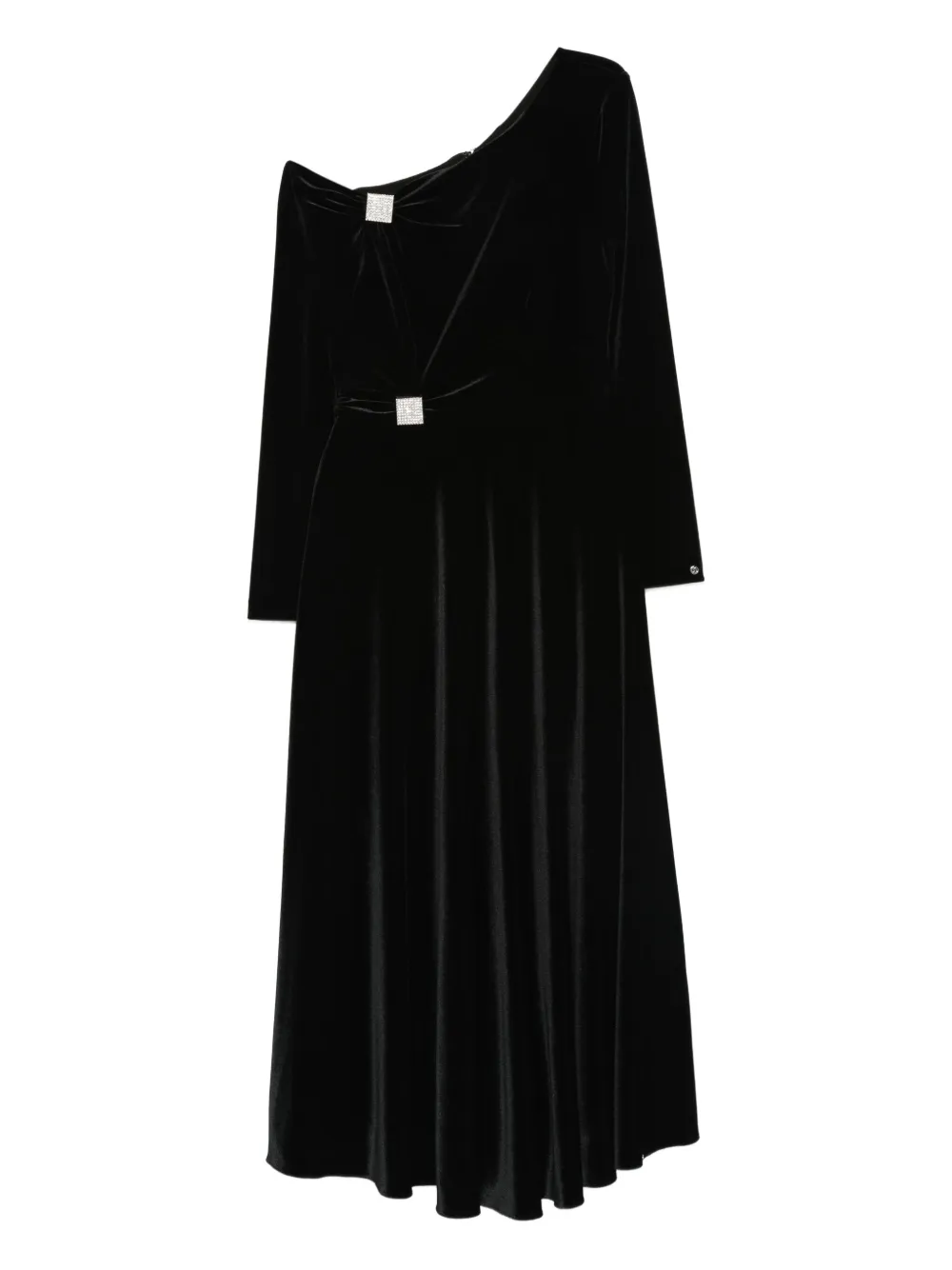 NISSA crystal-embellishment midi dress Zwart