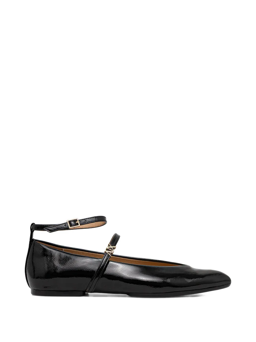 Armani Exchange pointed strap ballet flats - Nero