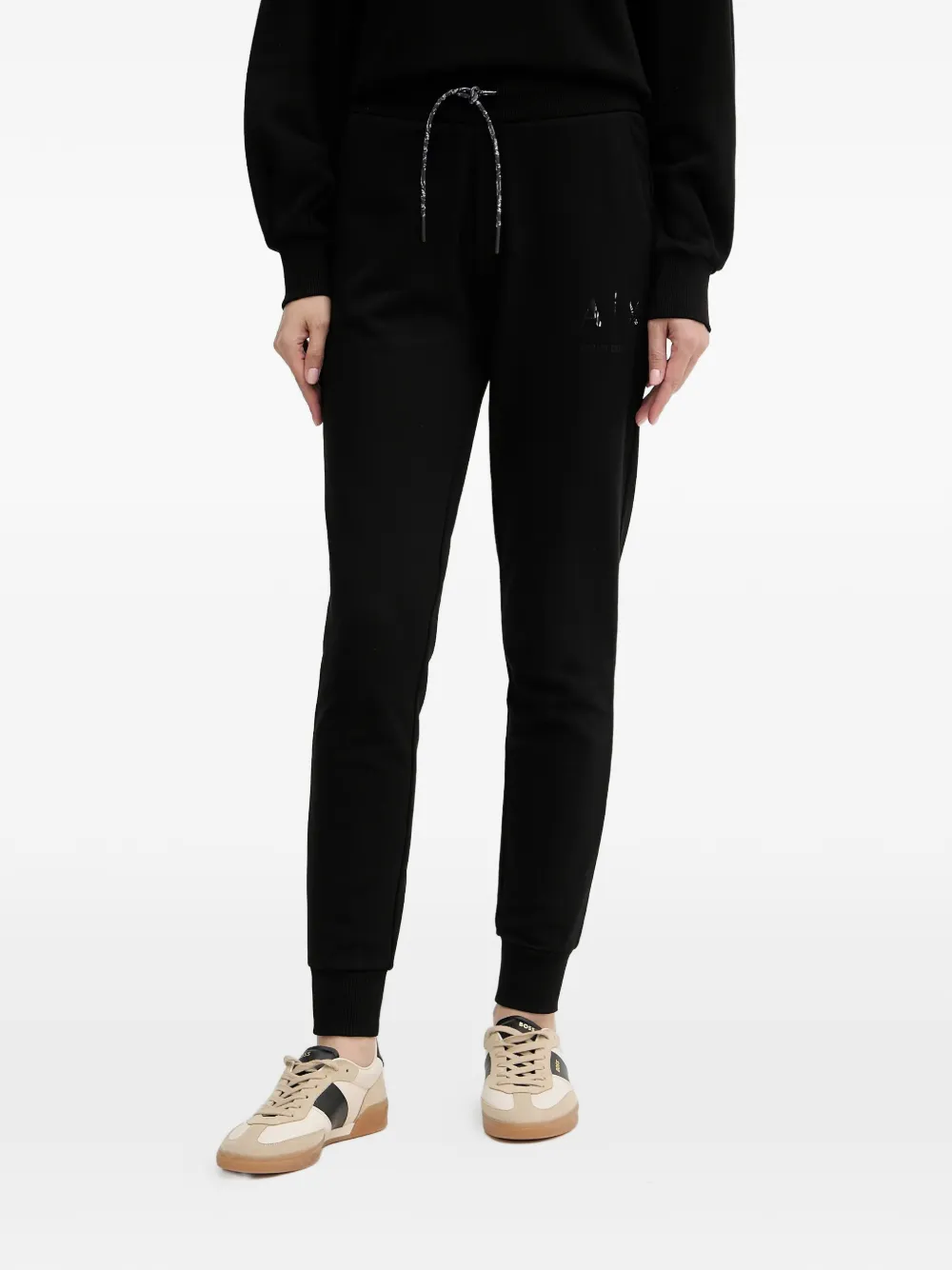 Armani Exchange logo-detail drawstring track pants - Nero
