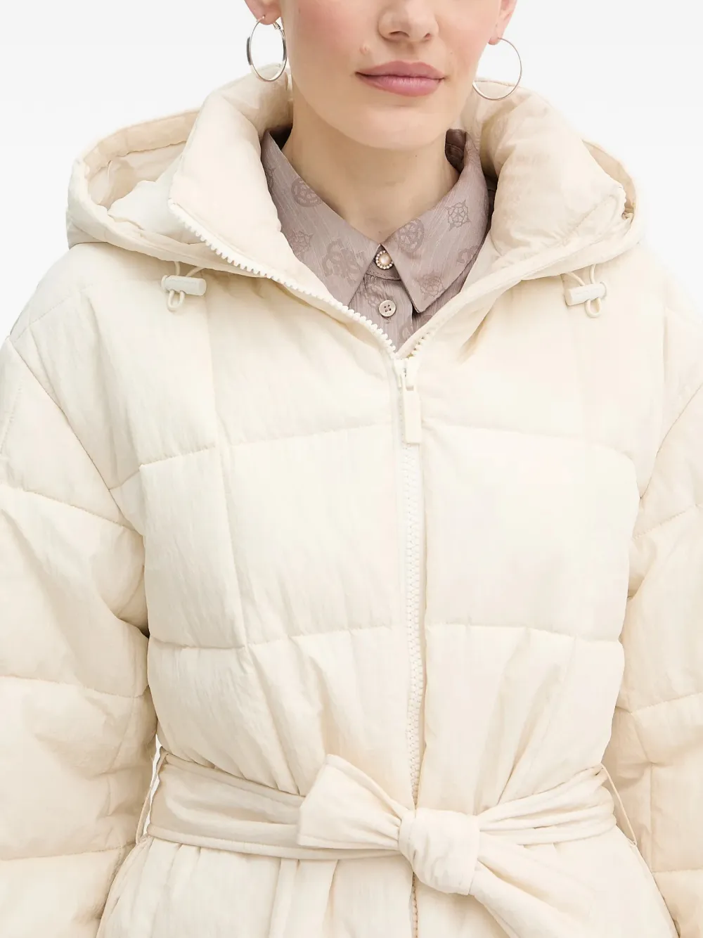 Armani Exchange Mantel met ceintuur Beige