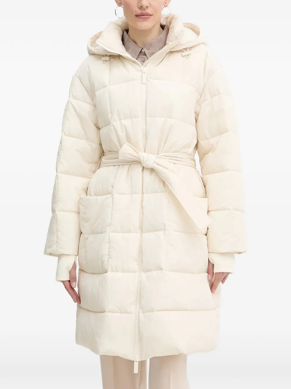 Armani Exchange hooded belted coat - Toni neutri