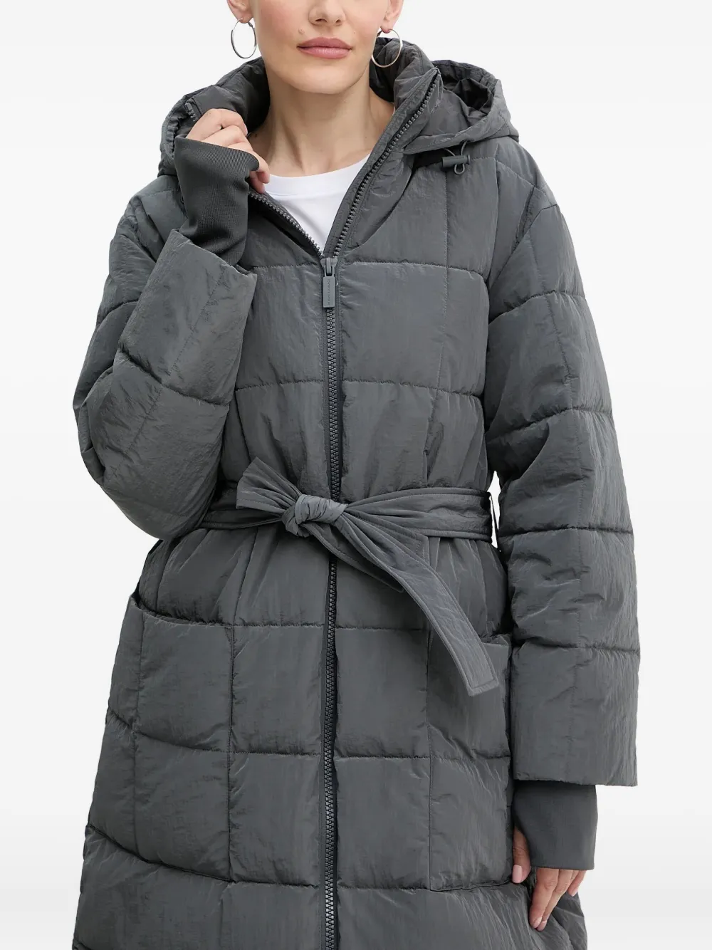 Armani Exchange Mantel met ceintuur Grijs