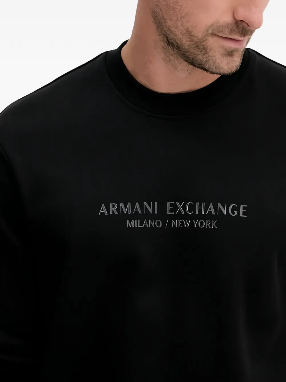 Armani Exchange Sweater met logo Zwart