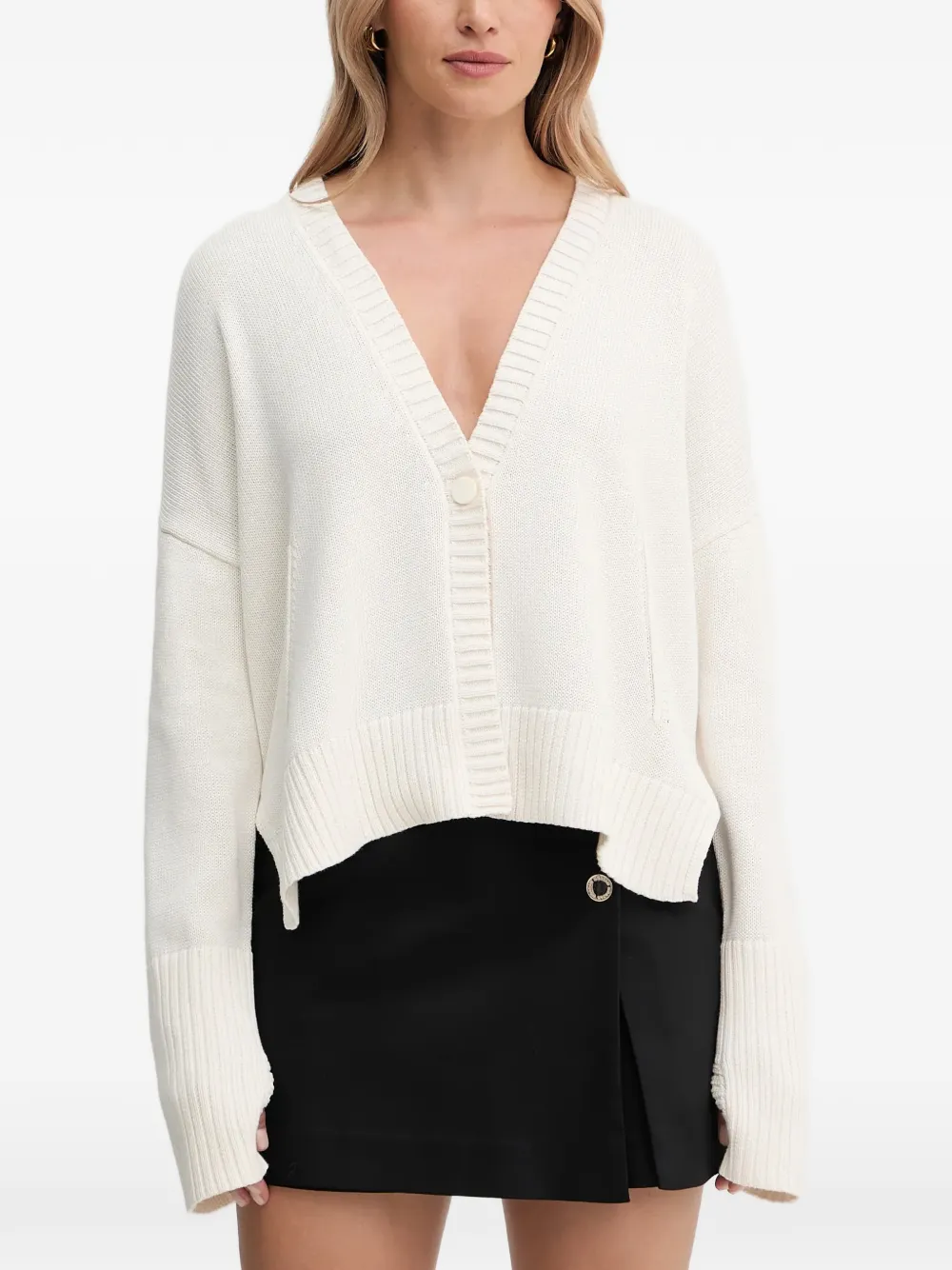 Armani Exchange V-neck button cardigan - Weiß