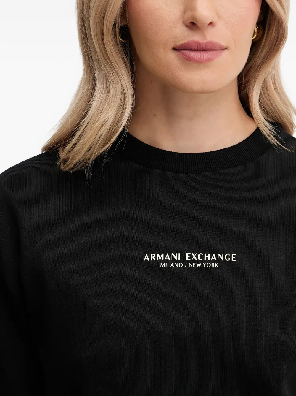 Armani Exchange Sweater met logo Zwart