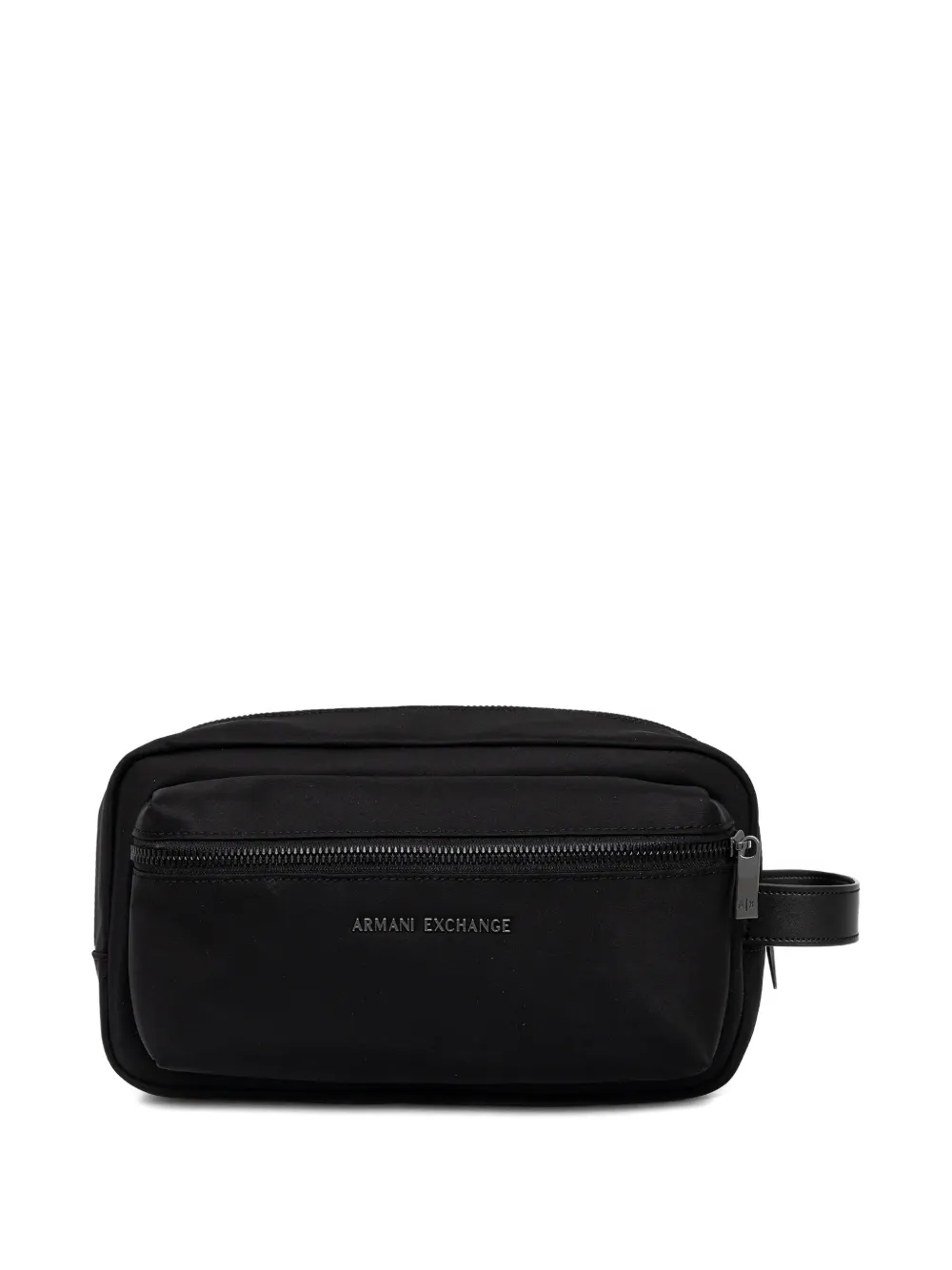 Armani Exchange zip-up wash bag - Zwart