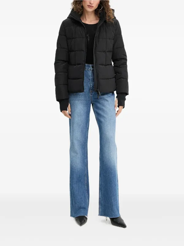 Armani Exchange Padded Hooded Jacket | Black | FARFETCH CA