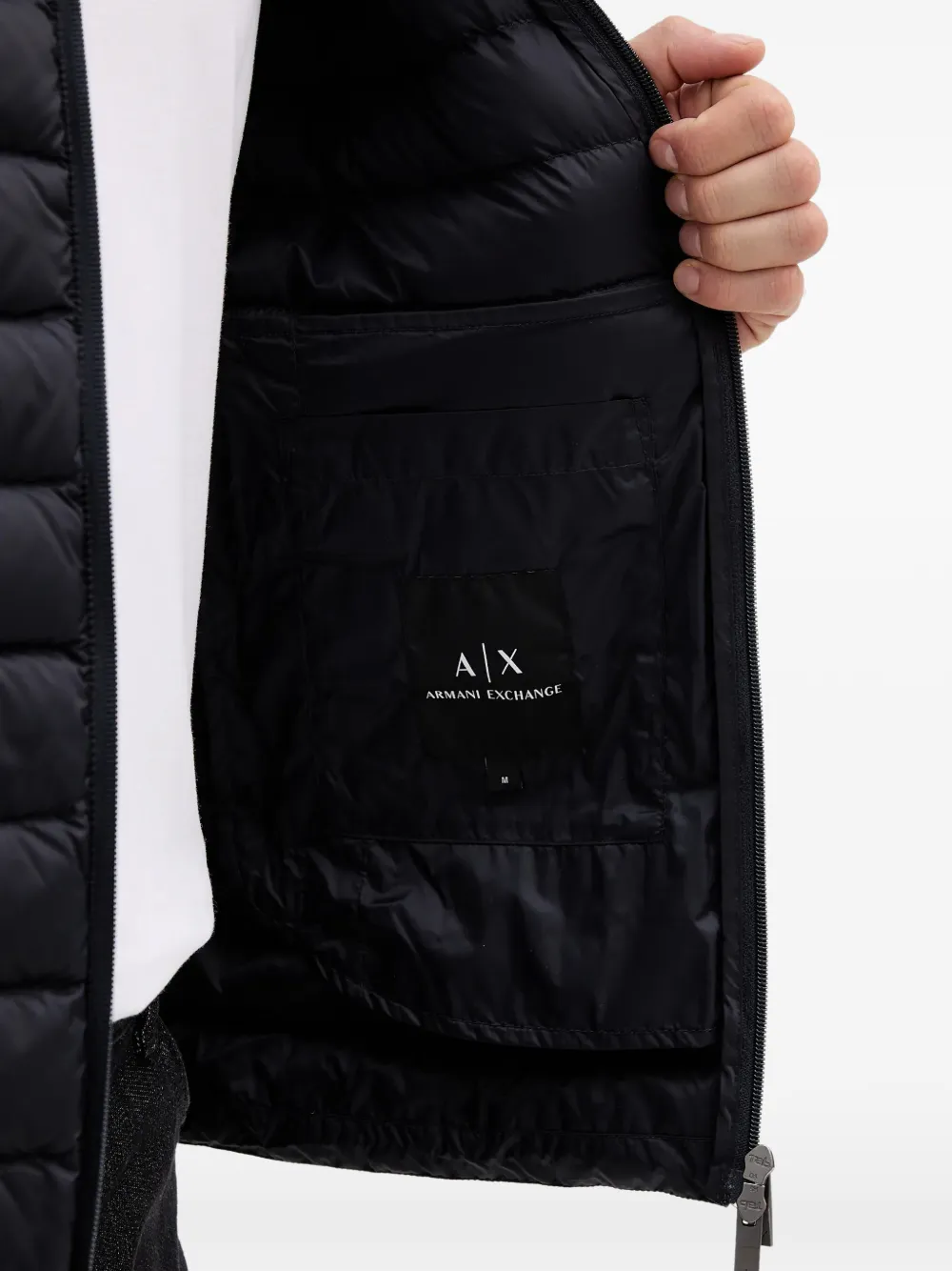 Armani Exchange Gewatteerd jack met rits Blauw