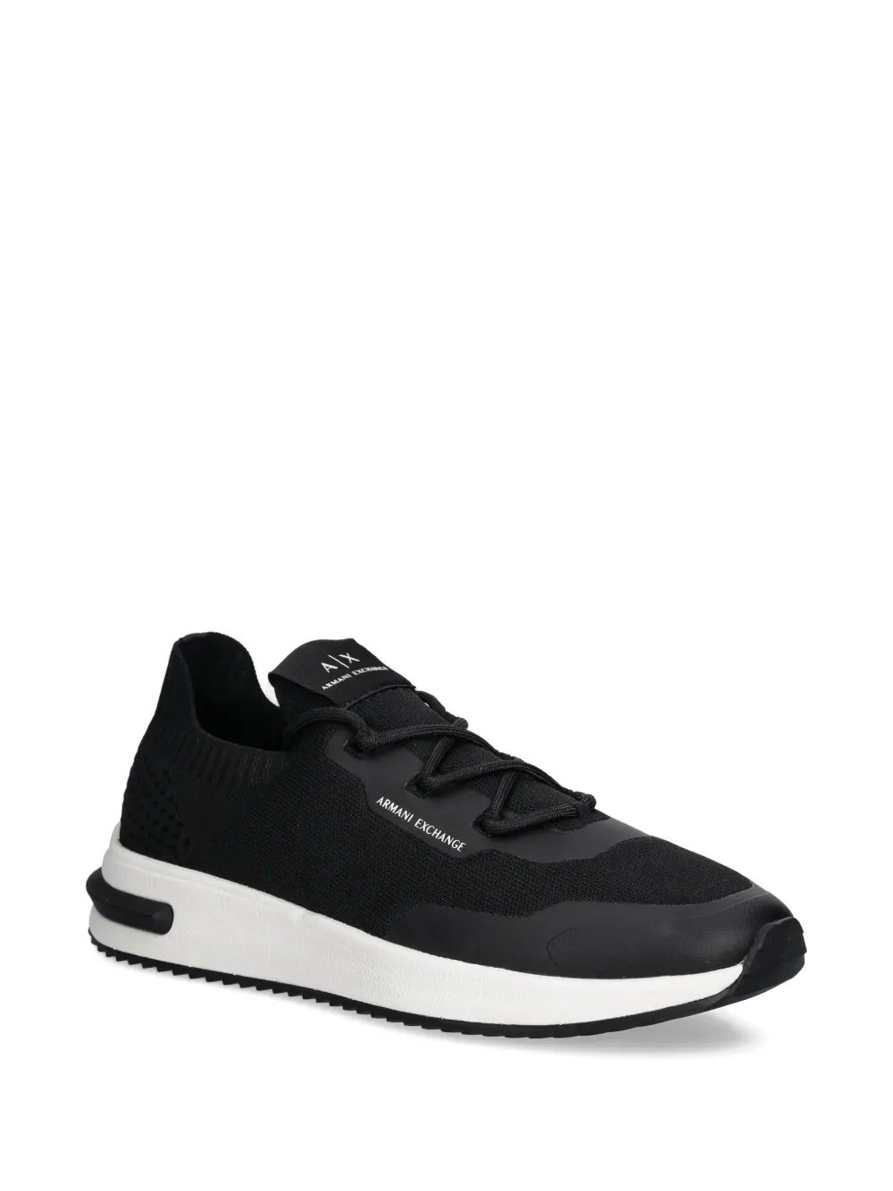 Armani Exchange Sneakers met logodetail Zwart