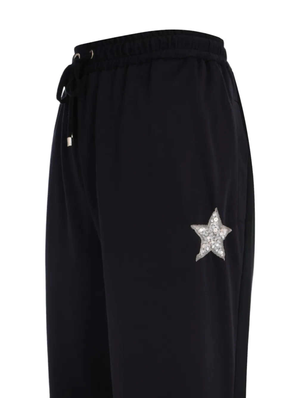 Lorena Antoniazzi Star-embellished Drawstring Track Pants In Black