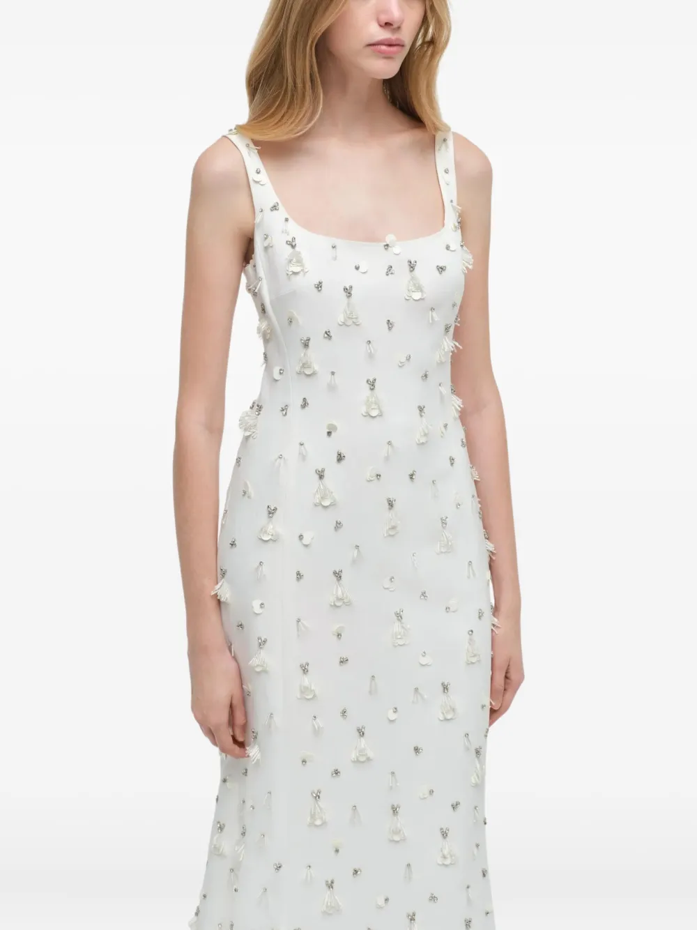 Simkhai Briella Embellished Midi Party Gown In White