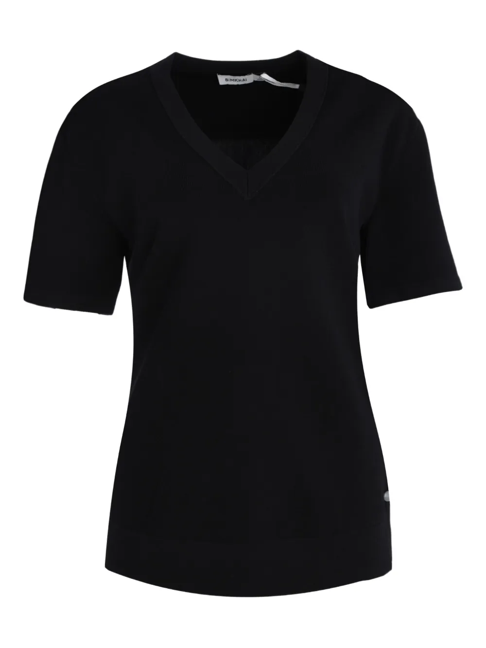 Simkhai Pleated V-neck Blouses In Black