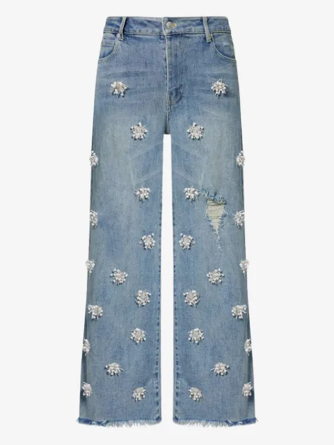 SIMKHAI  Jude embellished frayed jeans