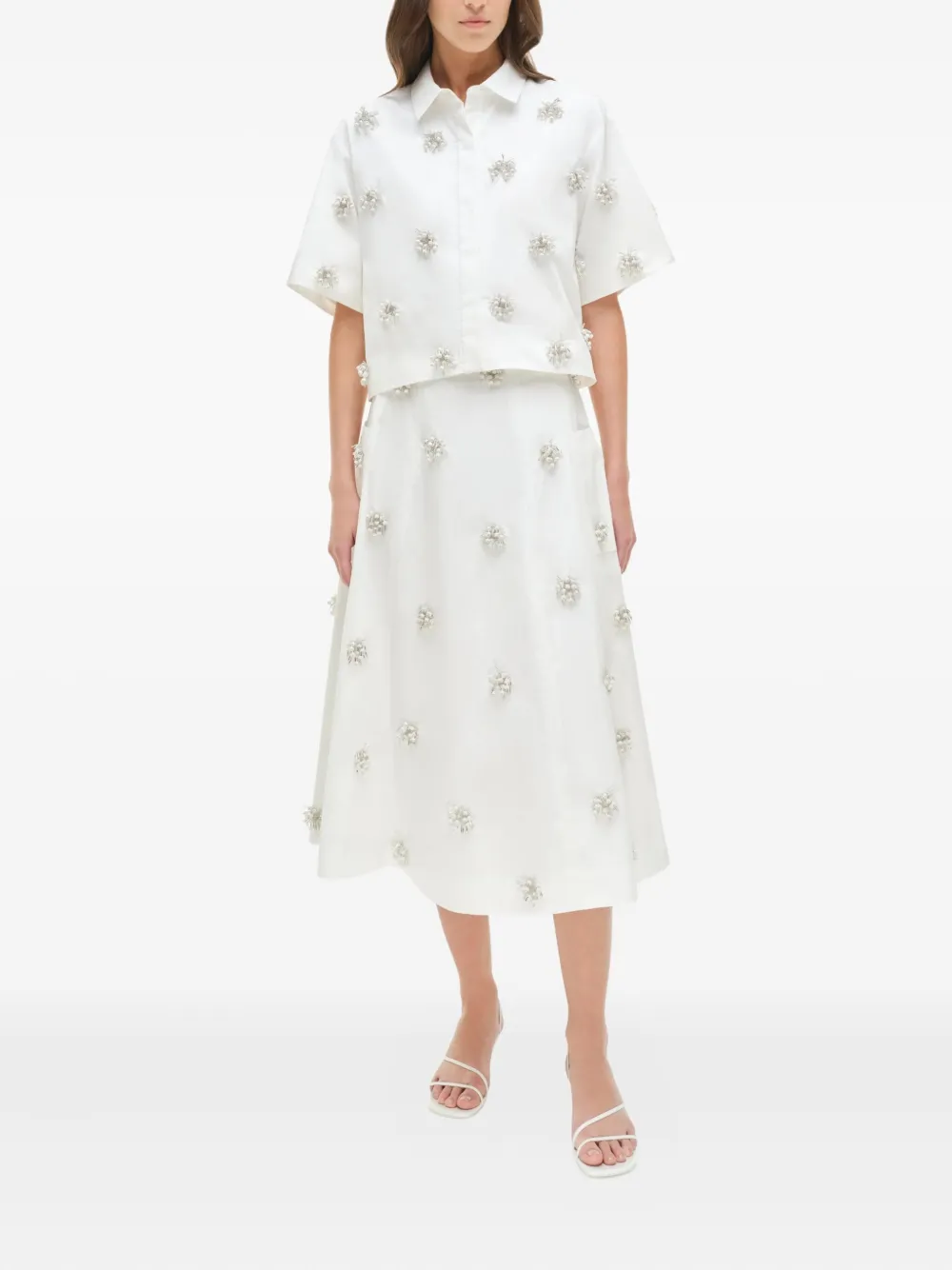 Simkhai embellished cotton skirt - Wit