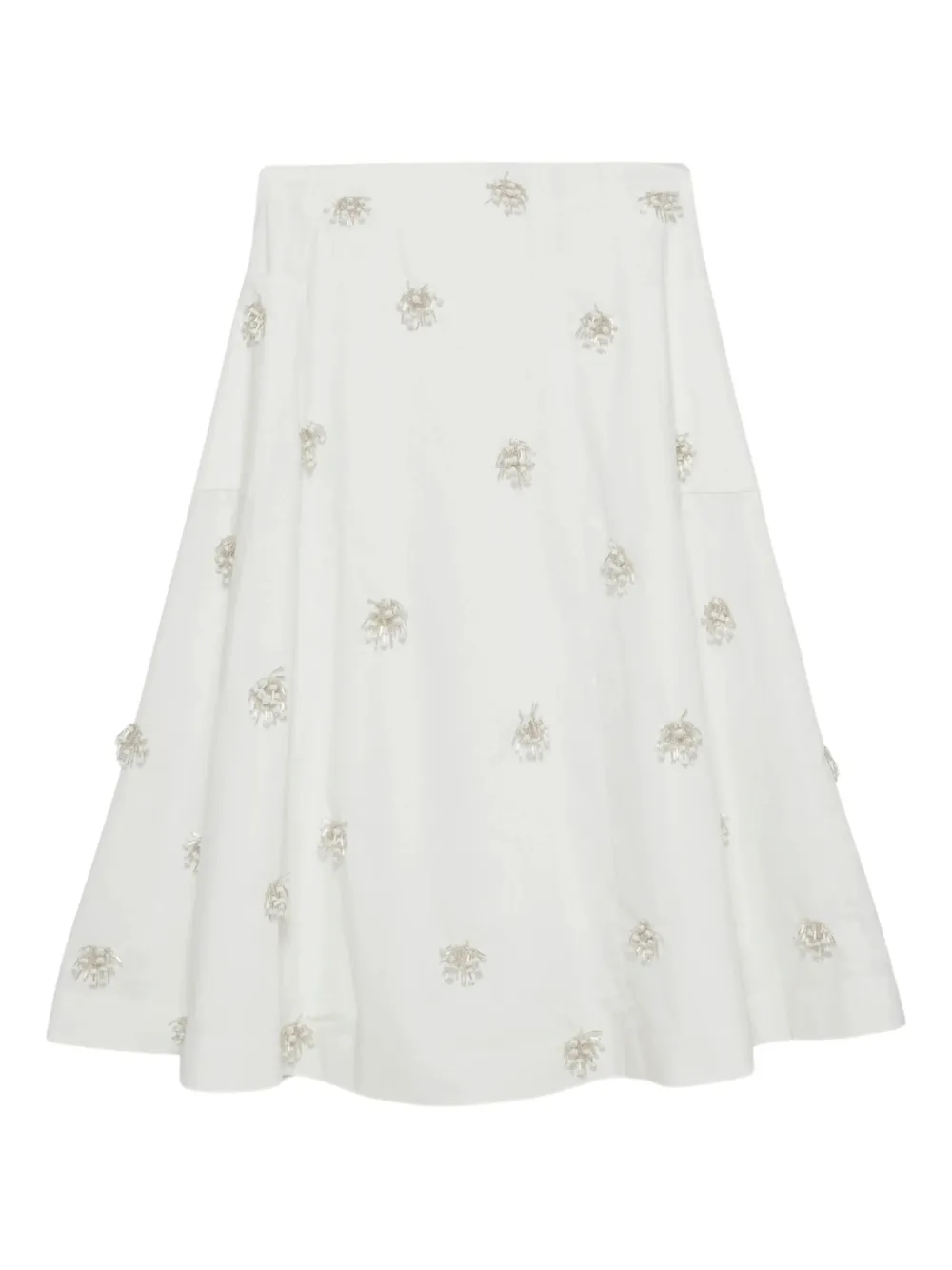 Simkhai Embellished Cotton Skirt In White