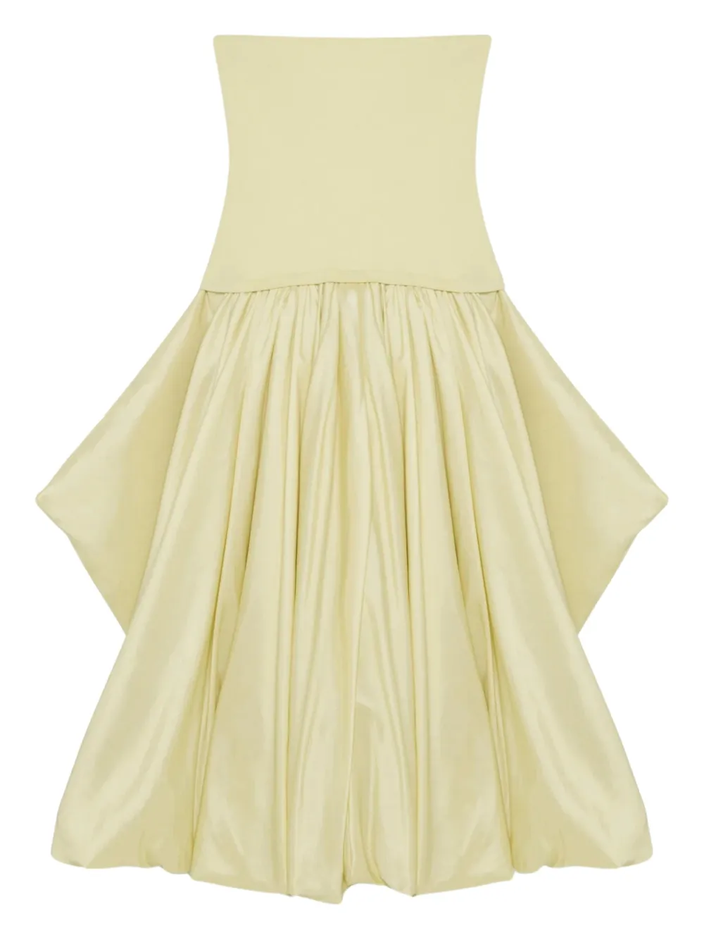 Simkhai Strapless Balloon-skirt Midi Day Dress In Neutral