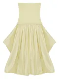 Simkhai strapless balloon-skirt midi day dress - Yellow