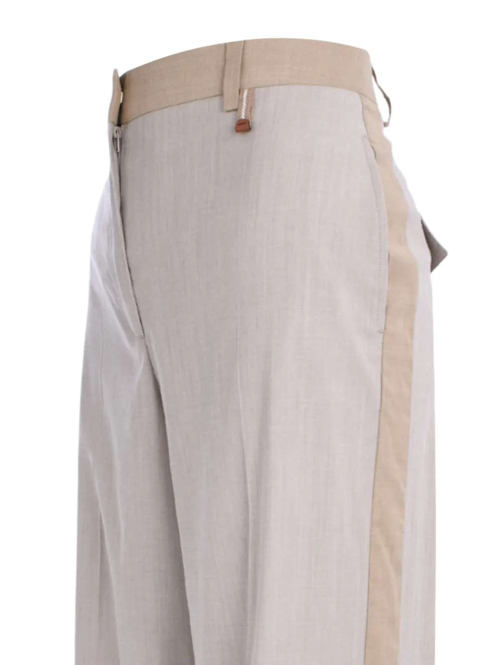 Lorena Antoniazzi Side-stripe Wool Trousers In Neutral