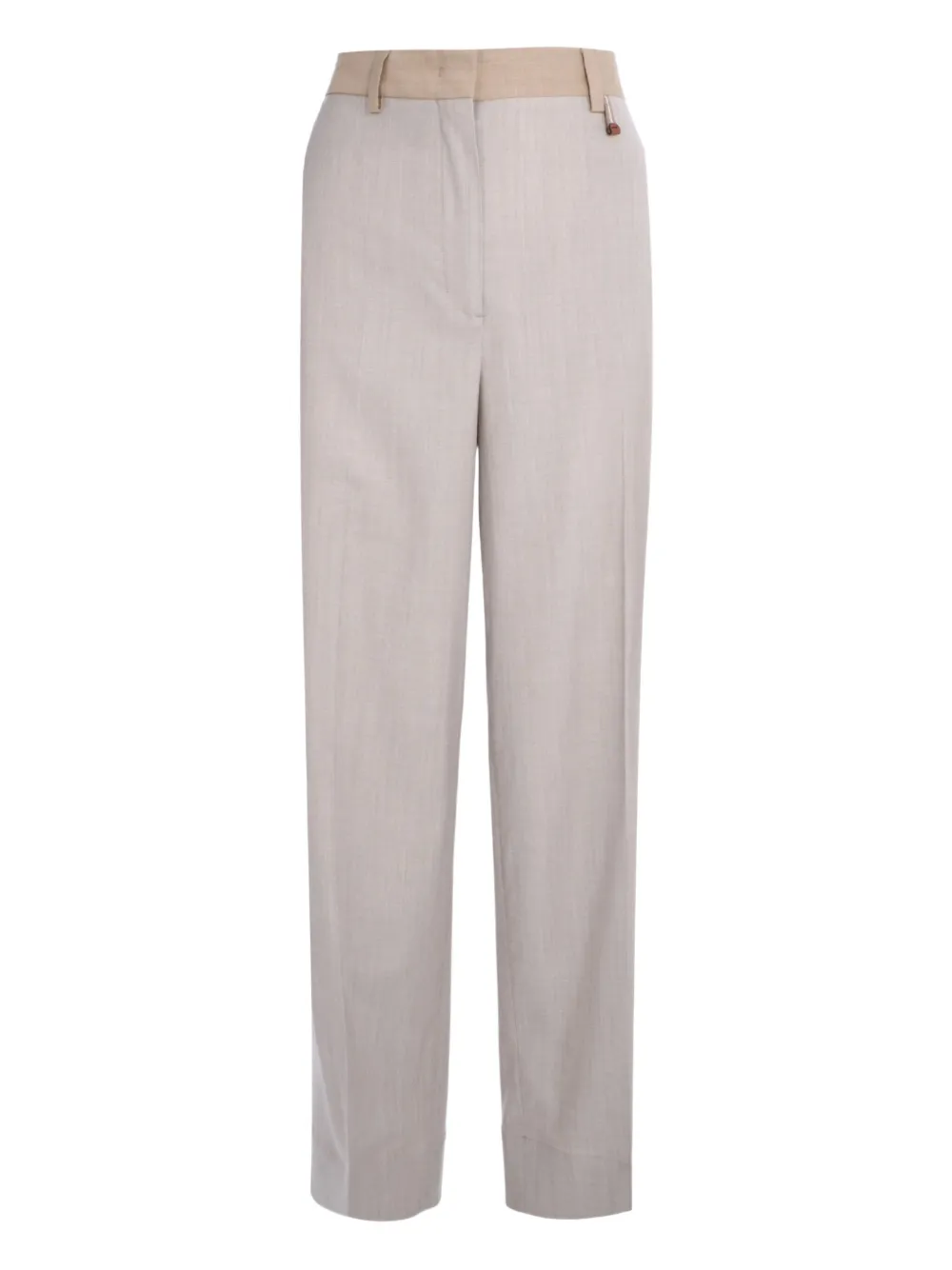 Lorena Antoniazzi Side-stripe Wool Trousers In Neutral