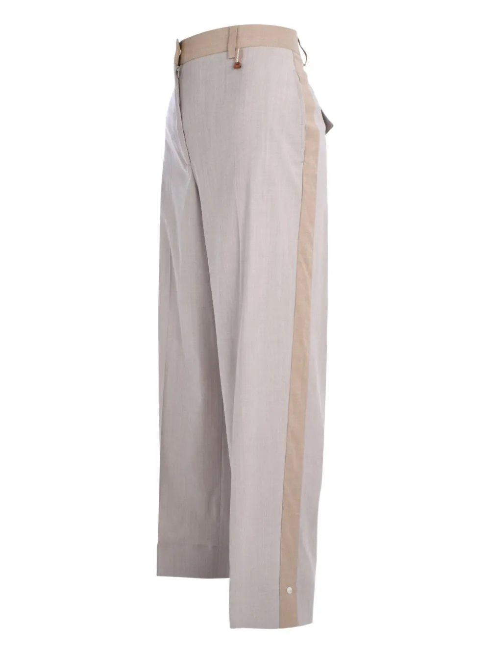 Lorena Antoniazzi Side-stripe Wool Trousers In Neutral