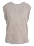 Lorena Antoniazzi star-shaped frayed knit vest - Neutrals