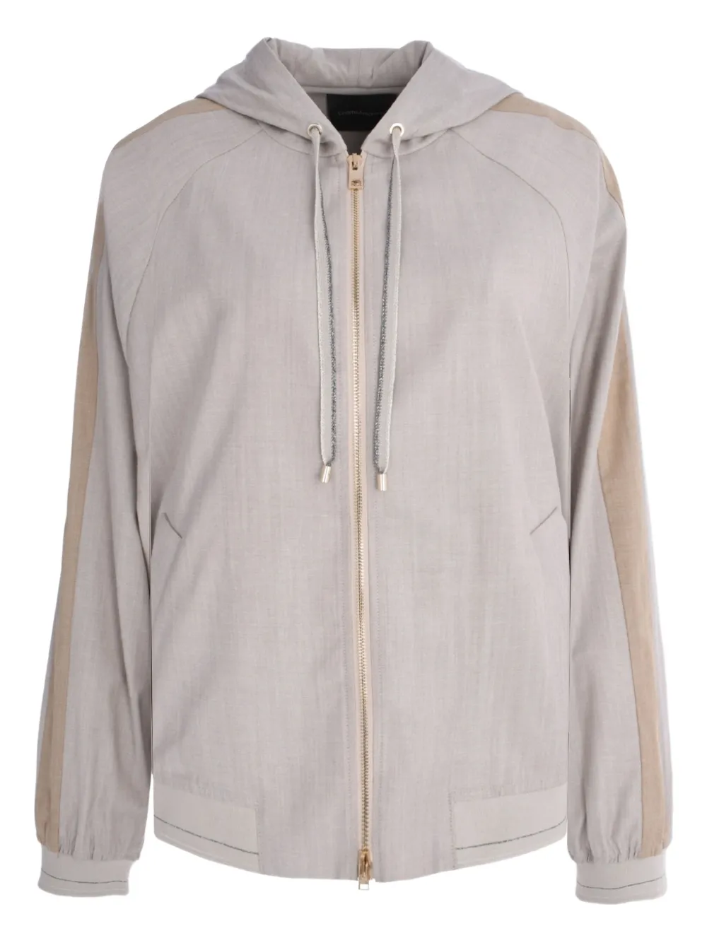 Lorena Antoniazzi panelled two-toned hoodie | Neutrals | Image 1
