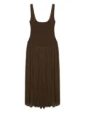 Simkhai corset-bodice pleated midi day dress - Brown