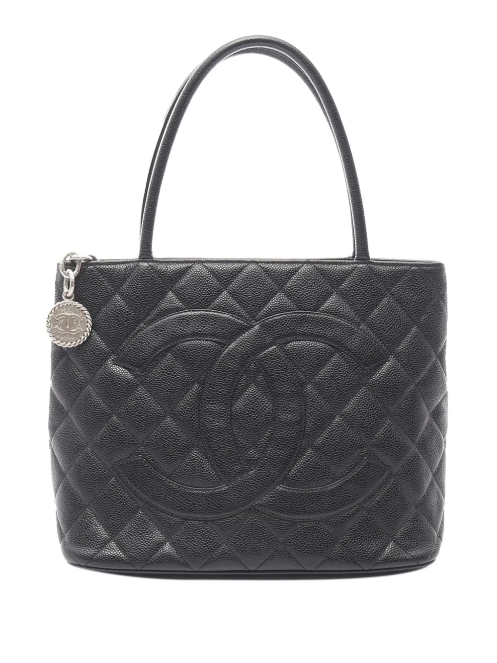 CHANEL Pre-Owned 2000-2002 Caviar Medallion tote bag - ブラック CHANEL Pre-Owned 2000-2002 Caviar Medallion tote bag - ブラック