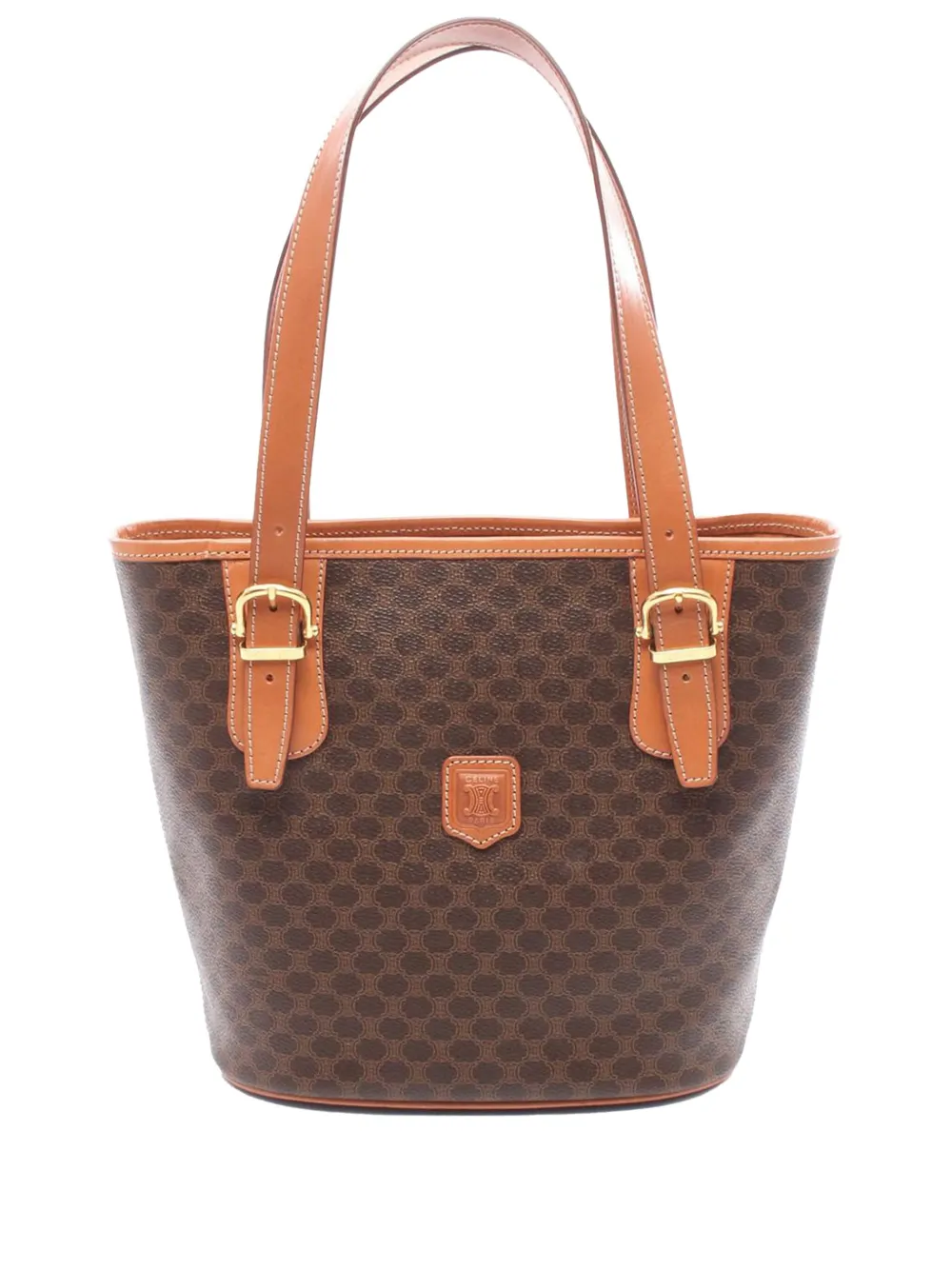 Pre-owned Celine 2000-2011 Macadam Coated Canvas Handbag In Brown