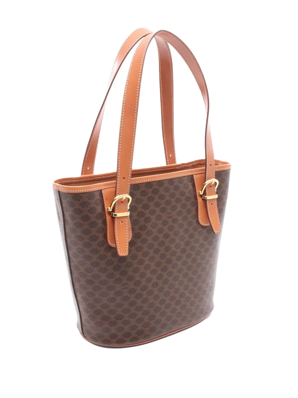 Pre-owned Celine 2000-2011 Macadam Coated Canvas Handbag In Brown
