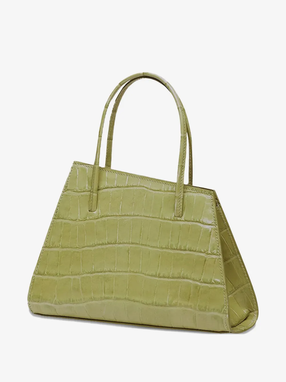 mini croc-embossed leather top-handles tote bag