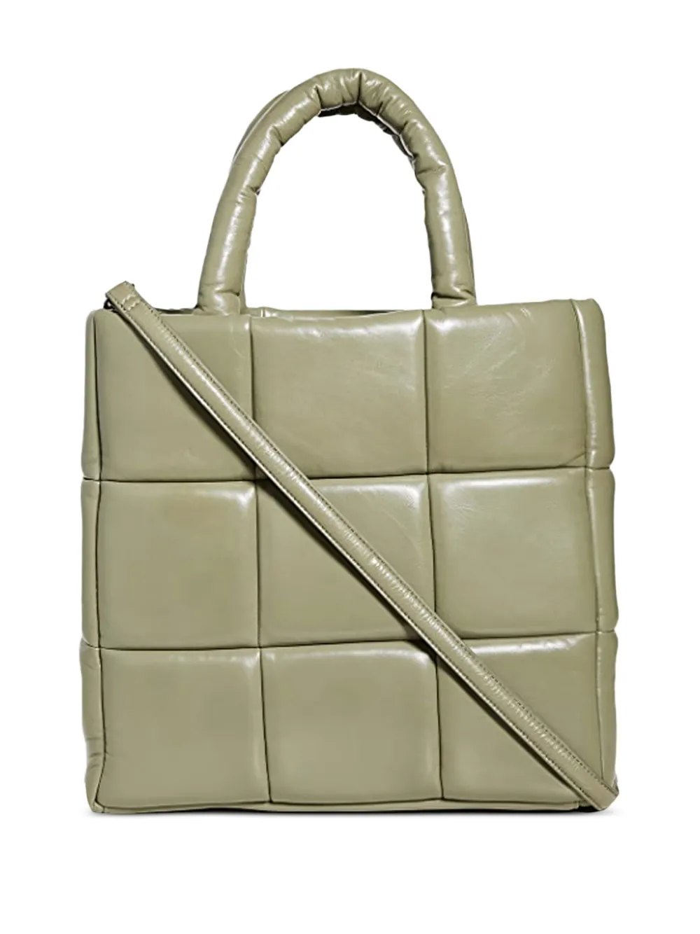 STAND STUDIO Assante quilted leather tote bag Groen