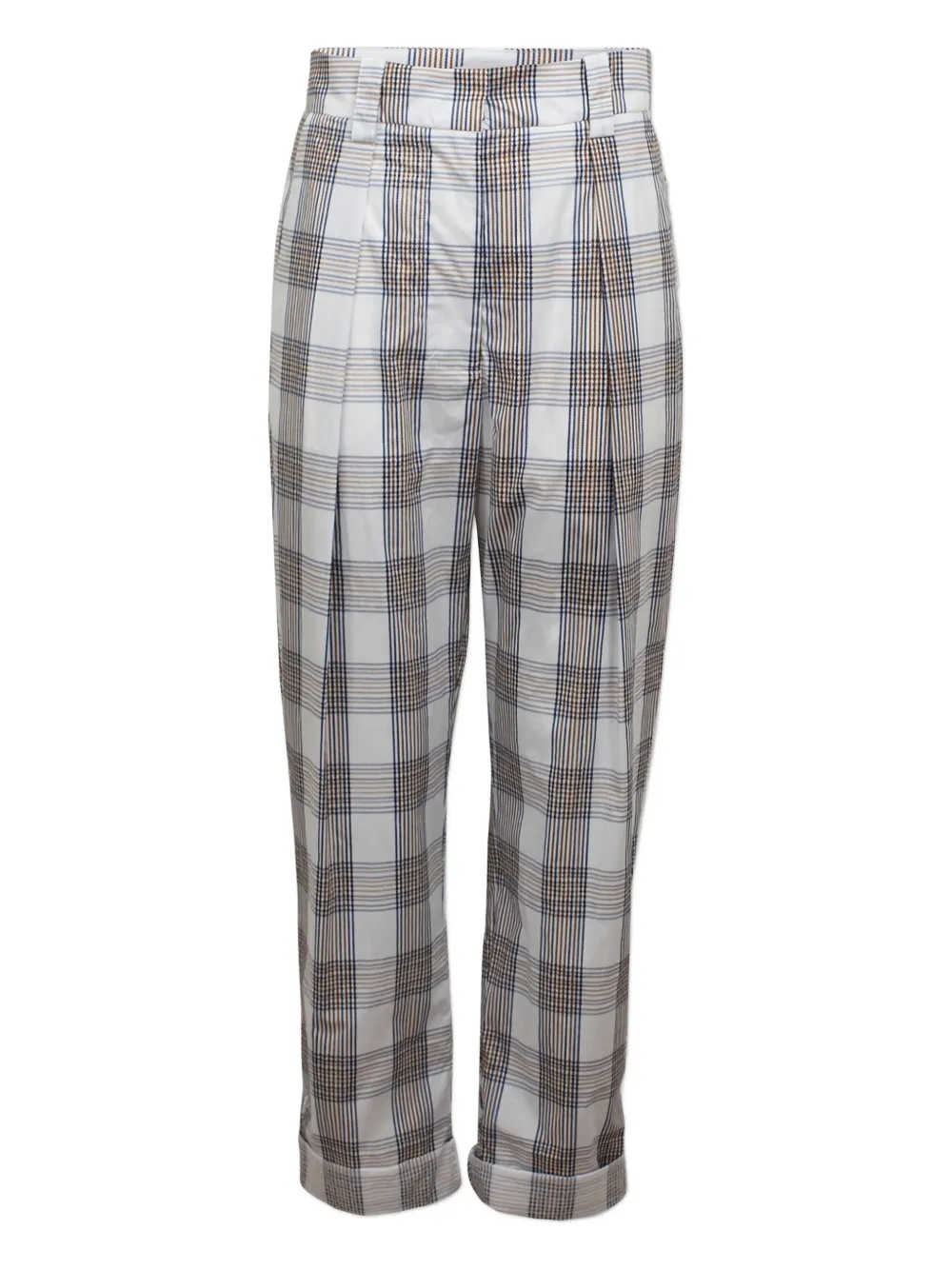 Baum Und Pferdgarten Noberta pleated check trousers - ニュートラル Baum Und Pferdgarten Noberta pleated check trousers - ニュートラル