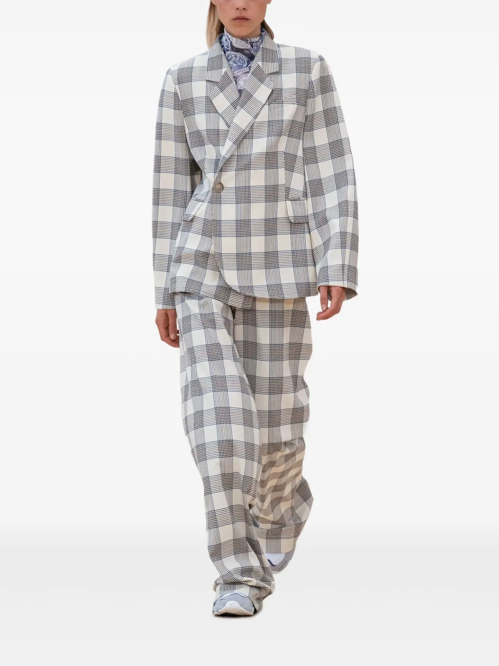 Baum Und Pferdgarten Noberta pleated check trousers - Beige