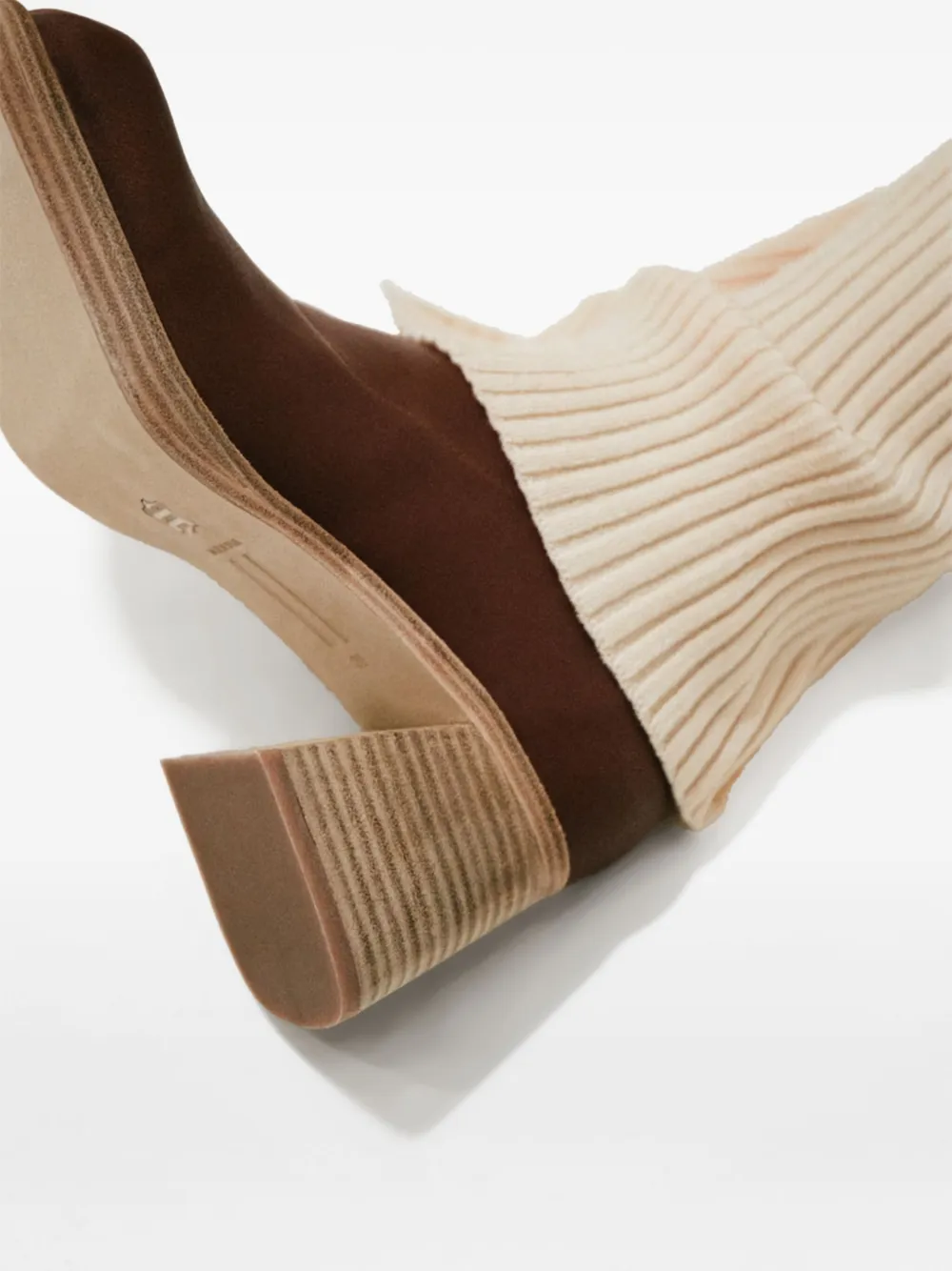 Miista 70mm Elke Stretch Leather Block-heel Boots In Brown