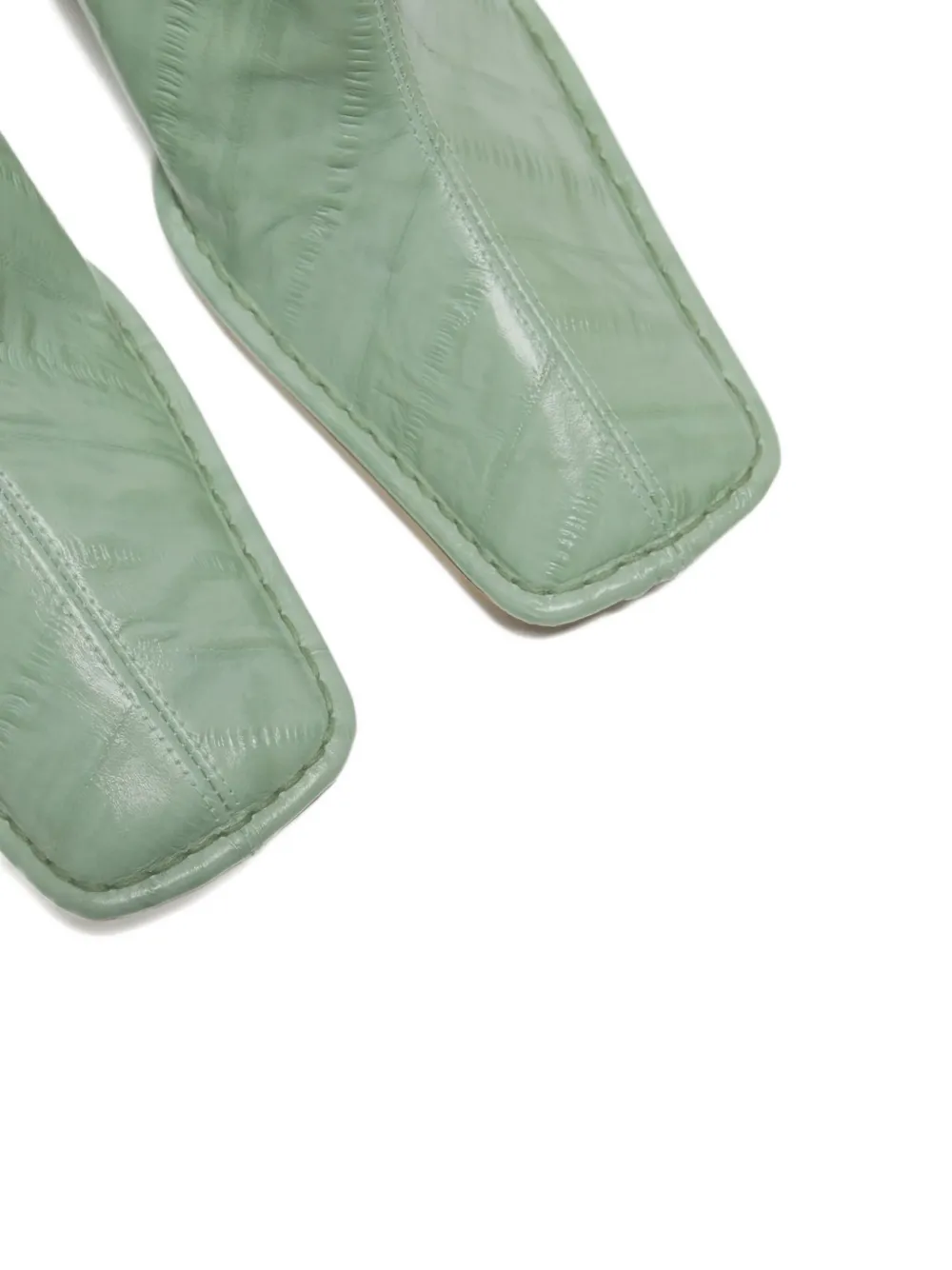 Miista 90mm Anitha Eel-embossed Square-toe Boots In Green